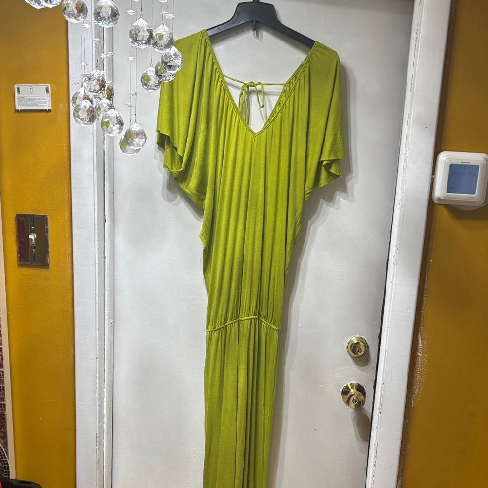 Wide Leg Jumpsuit in Lime Green - Unbranded